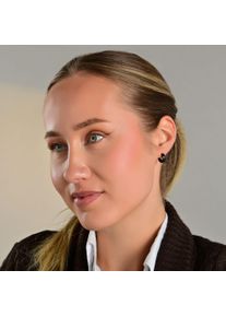 Adelia&acute;s Paar Creolen ADELIA&acute;S "Damen Ohrringe &iquest; Klappcreole aus Edelstahl", schwarz, Ohrringe, Damen, Edelstahl, Paar Creolen