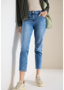 Slim-fit-Jeans Cecil "Style Scarlett", Damen, Gr. 33, L&auml;nge 26, light blau washed, Denim/Jeans, Obermaterial: 78% Baumwolle, 20% Polyester, 2% Elasthan. Futter: 52% Polyester, 48% Baumwolle, unifarben, bequem 7/8-L&auml;nge, Jeans Slim-fit-Jeans, im 5-Pocket-Style und mit Stretch