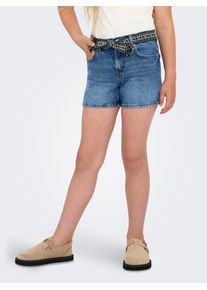 Jeansshorts KIDS Only "KOGELLA WIDE DNM SHORTS", Jungen, Gr. 128, N-Gr, light medium blau denim, Denim/Jeans, Obermaterial: 100% Baumwolle, unifarben, gerade ca. Mitte Oberschenkel, Jeans Jeansshorts