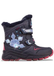 Winterboots Lotto, M&auml;dchen, Gr. 35, blau (navy, leuchtendesblau), Synthetik, mehrfarbig, Schuhe Winterboots, - mit drei blinkenden LEDs