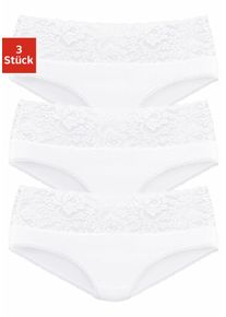 Slip Vivance, Herren, Gr. 48/50, wei&szlig;, Single Jersey, Obermaterial: 95% Baumwolle, 5% Elasthan. Spitze: 93% Polyamid, 7% Elasthan (LYCRA), unifarben, bequem, Unterhosen Slip, aus elastischer Baumwolle mit floraler Spitze, Topseller