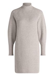 Strickkleid Zero "Strickkleid mit Stehkragen", Damen, Gr. 44, EURO, grau (beige melange), Obermaterial: 58% Polyester PES. 30% Polyacryl PAN. 10% Wolle WO. 2% Elasthan EL., Kleider Strickkleid