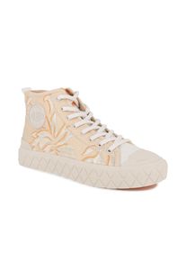 Sneaker Palladium "ACE CHUKKA FLOWER", Damen, Gr. 42, tropisand, Textil, Schuhe Sneaker, mit hochwertiger Stickerei