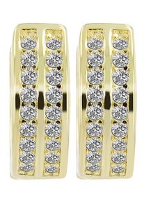 Adelia&acute;s Paar Creolen ADELIA&acute;S "Damen Ohrringe &iquest; Klappcreole aus 925 Silber", gold, Ohrringe, Damen, Silber 925 (Sterlingsilber), Paar Creolen