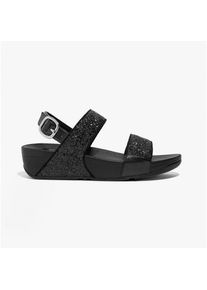 fitflop LULU GLITTER Damen Sandalen mit R&uuml;ckenriemen Schwarz Glitzer