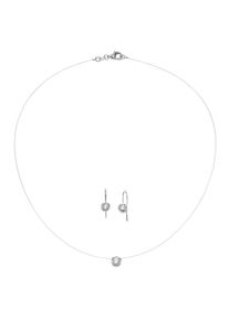 Ohrring und Ketten Set Firetti "Schmuck Geschenk Silber 925 Ohrringe Halskette mit Anh&auml;nger Solit&auml;r", silber (silberfarben, wei&szlig;, kristallwei&szlig;, kristallwei&szlig;), Schmuck_Sets, Herren, Nylon, Silber 925 (Sterlingsilber), Ohrring und Ketten Set, mit Zirkonia (synth.)