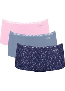 Panty Sloggi "GO Crush Short C3P", Herren, Gr. XL, bunt (4, multiple colours), Single Jersey, Obermaterial: 95% Baumwolle, 5% Elasthan, k&ouml;rpernah, Unterhosen Panty, mit Spitzendetails