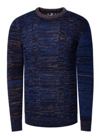 Rusty Neal Grobstrick mit Kontrastfarben Rundhals-Pullover