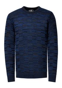 Rusty Neal Kontrast Grobstrick Rundhals-Pullover