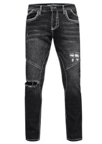 Rusty Neal Jeans Hose "NISHO" Straight-Fit Biker Cotton-Stretch
