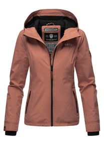 Marikoo Damen &Uuml;bergangsjacke leichte wind- und wasserabweisende Jacke mit Kapuze Terracotta