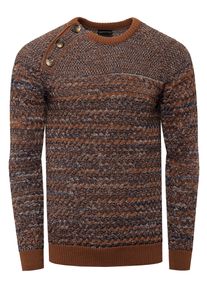 Rusty Neal Side Button-Placket Rundhals-Pullover