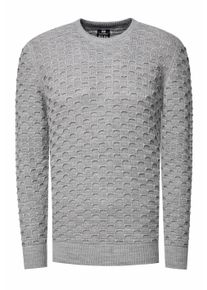 Rusty Neal Grobstrick mit Muster Einfarbig Rundhals-Pullover