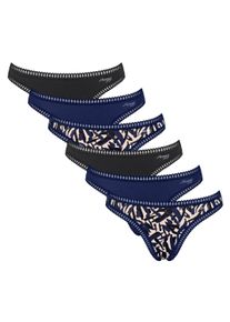 String Sloggi "String GO Crush String C6P 6er Pack", Herren, Gr. XL, blau, Obermaterial: 95% Baumwolle CO. 5% Elasthan EL., Unterhosen String