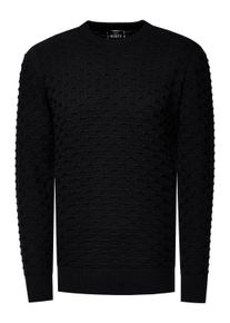 Rusty Neal Grobstrick mit Muster Einfarbig Rundhals-Pullover