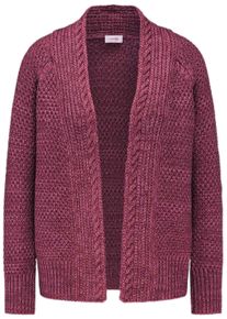 Strickjacke GOLDNER "Elegante Grobstrickjacke, Zopfmuster", Herren, Gr. 52, rot (winterrot, melange), Obermaterial: 70% Baumwolle CO. 30% Polyacryl PAN., normal, Sonstiges, Strickjacken Strickjacke, Ohne