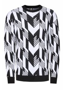 Rusty Neal Kontrast Feinstrick Rundhals-Pullover