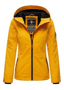Marikoo Damen &Uuml;bergangsjacke leichte wind- und wasserabweisende Jacke mit Kapuze Gelb