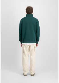 Sweater Alpha Industries "Half Zip Sweatshirt SL", Herren, Gr. S, gr&uuml;n (force gr&uuml;n), Obermaterial: 80% Baumwolle, 20% Polyester, regular fit, Sweatshirts Sweater