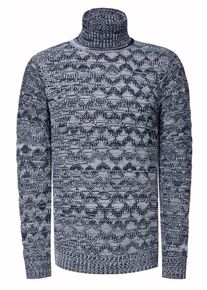 Rusty Neal Kontrast Grobstrick Rollkragen-Pullover
