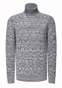 Rusty Neal Kontrast Grobstrick Rollkragen-Pullover