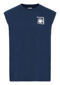 !Solid Longtop SOLID "Rundhalsshirt SDOlav", Damen, Gr. L, blau (marineblaus), Obermaterial: 50% Baumwolle CO. 50% Polyester PES., Tops Longtop