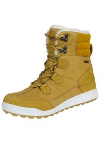 GUGGEN Mountain Damen Fellstiefel mit Lammwolle Winterstiefel Braun