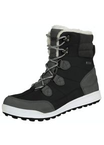 GUGGEN Mountain Damen Fellstiefel mit Lammwolle Winterstiefel Schwarz