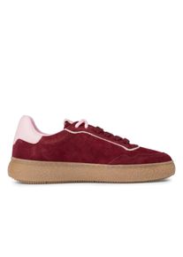Tamaris Damen Merlot Burgunderrot Leder Fashion Stripe Schn&uuml;r-Sneakers