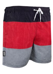 GUGGEN Mountain Herren Badehose mit Muster Streifen Rot