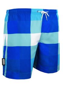 GUGGEN Mountain Herren Badehose Kariert Blau