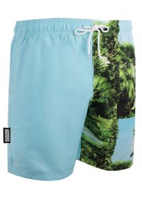 GUGGEN Mountain Herren Badehose mit Palmen Muster Gr&uuml;n