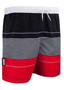 GUGGEN Mountain Herren Badehose mit Muster Streifen Rot