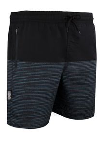 GUGGEN Mountain Herren Badehose mit Muster Streifen Gr&uuml;n Schwarz