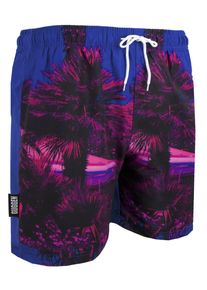 GUGGEN Mountain Herren Badehose mit Palmen Muster Pink