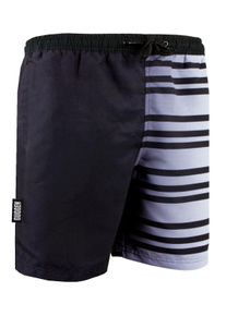 GUGGEN Mountain Herren Badehose mit Muster Streifen Wei&szlig; Schwarz