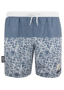 GUGGEN Mountain Herren Badehose Kariert Grau Wei&szlig;