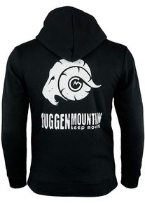 GUGGEN Mountain Herren Wandern Kapuzenpullover H06 mit Rei&szlig;verschluss mit Logo Schwarz