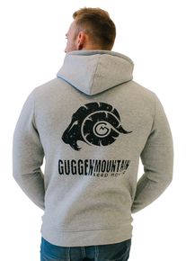 GUGGEN Mountain Herren Wandern Kapuzenpullover Fleece Hoodie Outdoor Mit Logo Hellgrau