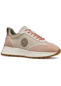 Geox D AMABEL Synthetische Polyurethan Damen Trainer in Hellbeige/Hellbraun
