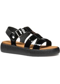 Geox D CAMALEI Synthetische Polyurethan Damen Schwarze Sandalen
