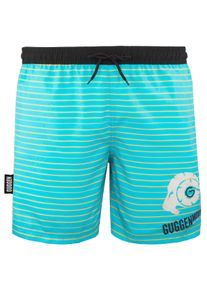 GUGGEN Mountain Herren Badehose mit Muster Streifen Gelb