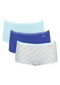 Panty Sloggi "GO Crush Short C3P", Herren, Gr. XL, blau, light combination, Single Jersey, Obermaterial: 95% Baumwolle, 5% Elasthan, k&ouml;rpernah, Unterhosen Panty, mit Spitzendetails