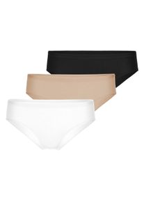 Slip Calida "Slip Natural Comfort Regular Cut Slip 3P 3er Pack", Herren, Gr. 48-50, bunt (schwarz, wei&szlig;, nude), Obermaterial: 92% Baumwolle CO. 8% Elasthan EL., Unterhosen Slip