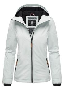 Marikoo Damen &Uuml;bergangsjacke leichte wind- und wasserabweisende Jacke mit Kapuze Iceblue
