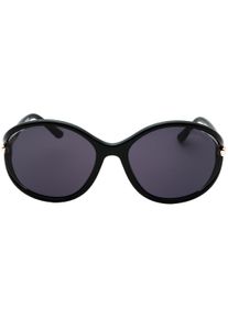 Tom Ford - Sonnenbrille in gl&auml;nzendem Schwarz mit dunklen Rauchgl&auml;sern