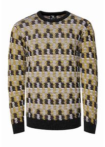 Rusty Neal Kontrast Rundhals-Pullover