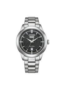 Solaruhr Citizen "Eco-Drive Classic ( C7 Design)", silberfarben, schwarz, Armbanduhren, Damen, Solaruhr, Armbanduhr, Herrenuhr, Edelstahlarmband, analog, Big Date