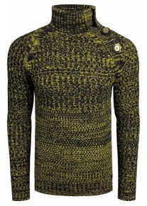 Rusty Neal Side Button-Placket Grobstrick Rollkragen-Pullover
