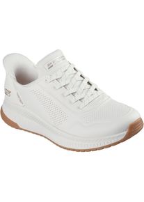 Skechers BOBS Squad 4 Schl&uuml;ssel-Look Damen Wei&szlig;e Sneakers